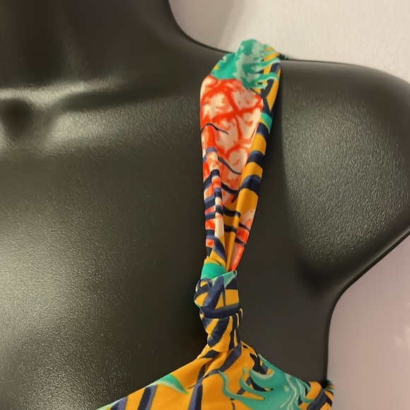 Aerie Yellow Orange Pineapple Tropical Wide Strap Scoop Bikini Top size M - Picture 8 of 13